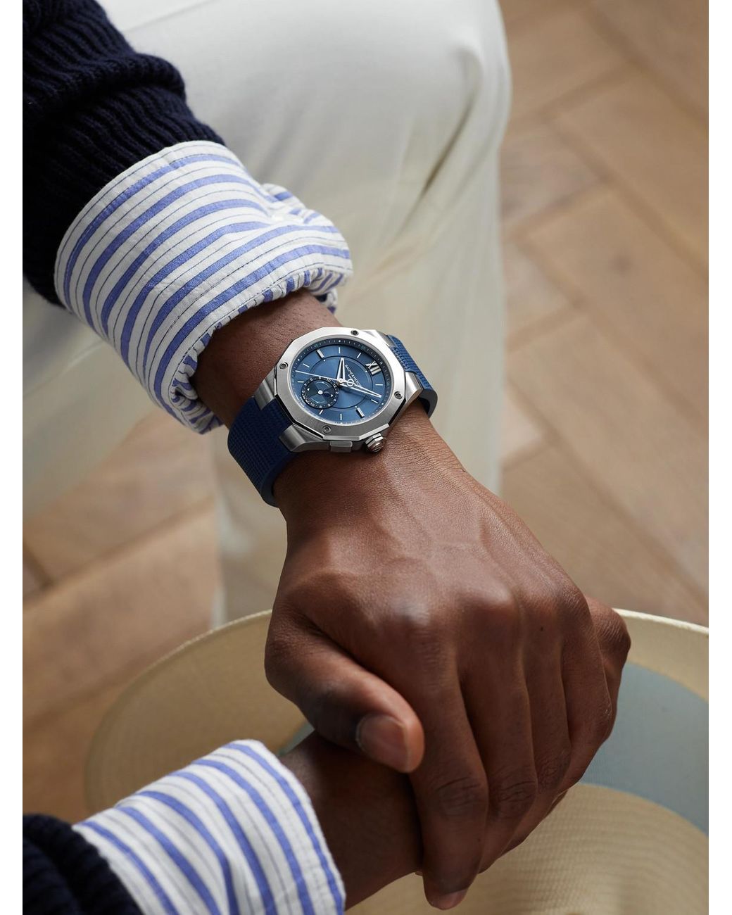 Baume & Mercier Blue Riviera Baumatic Tideograph Limited Edition Automatic Stainless Steel Watch, Ref. 10761 for men
