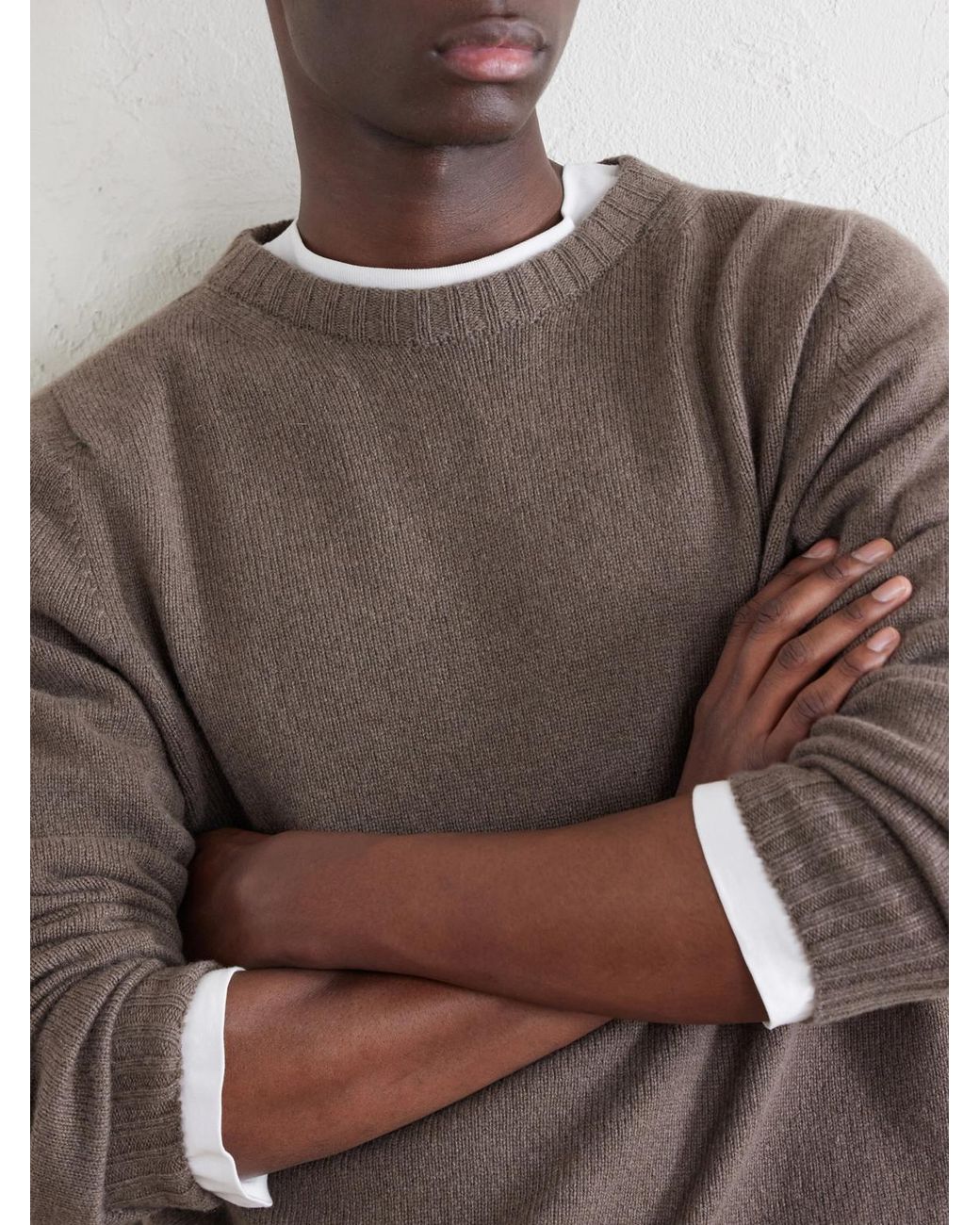 John Smedley Gray Norfolk Recycled-Cashmere And Merino Wool-Blend Sweater for men