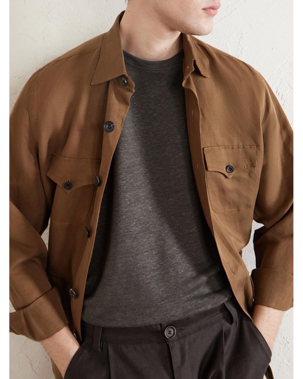 Mr P. Black Linen T-shirt for men