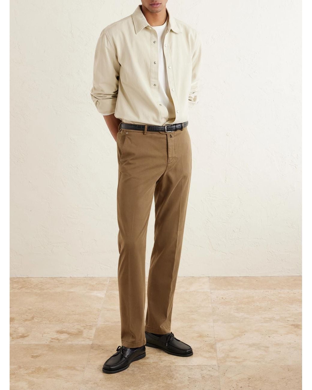 Kiton Natural Straight-Leg Lyocell-Blend Trousers for men