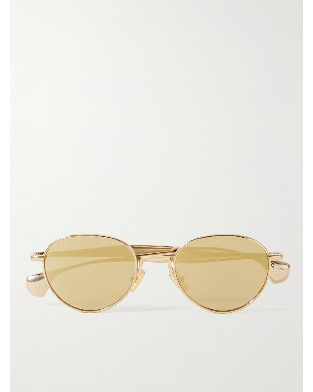 Bottega Veneta Natural Round-Frame-Tone Metal Sunglasses for men