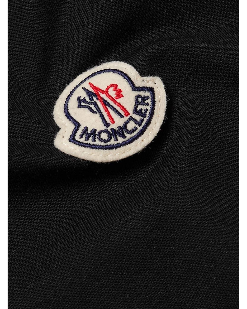 Moncler Black Three-Pack Logo-Appliquéd Cotton-Jersey T-Shirts for men