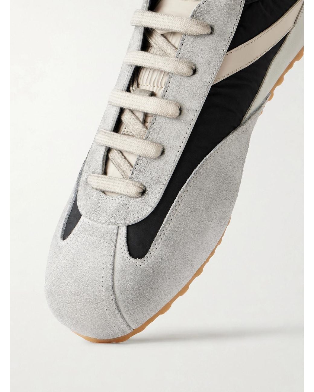 McQueen White Suede-Trimmed Shell Sneakers for men