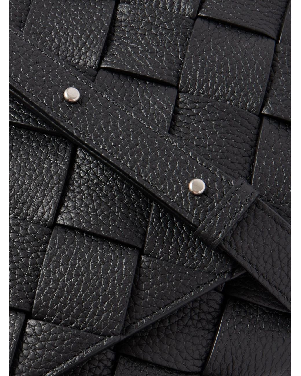 Bottega Veneta Large Diago Intrecciato Full-Grain Leather Messenger Bag in Black für Herren