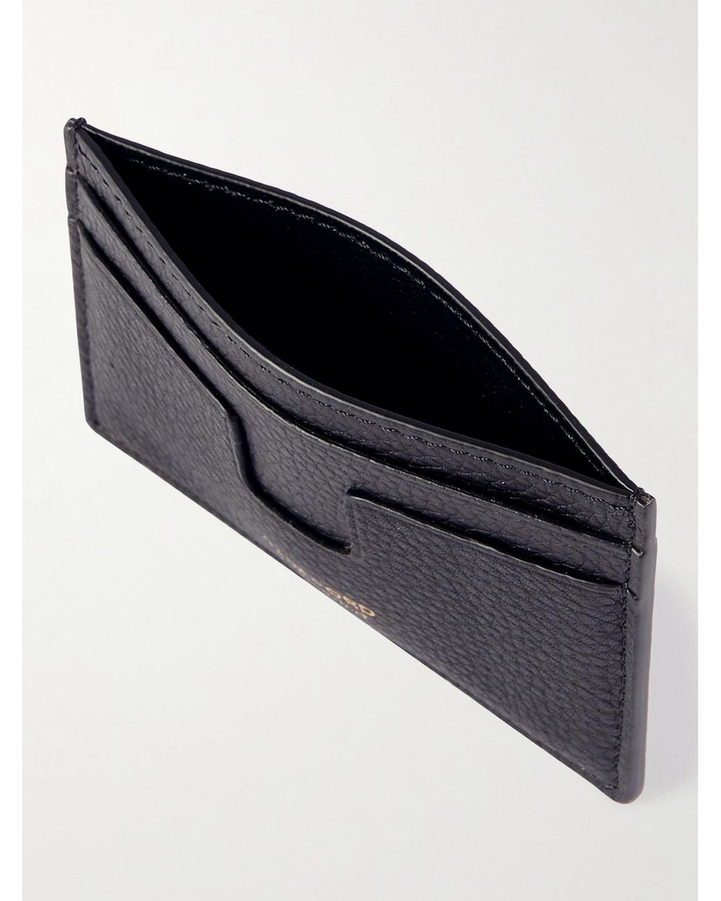 Tom Ford Blue Full-Grain Leather Cardholder for men