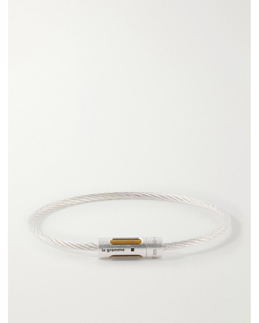Le Gramme Natural 9G Punched Sterling Cable Bracelet for men
