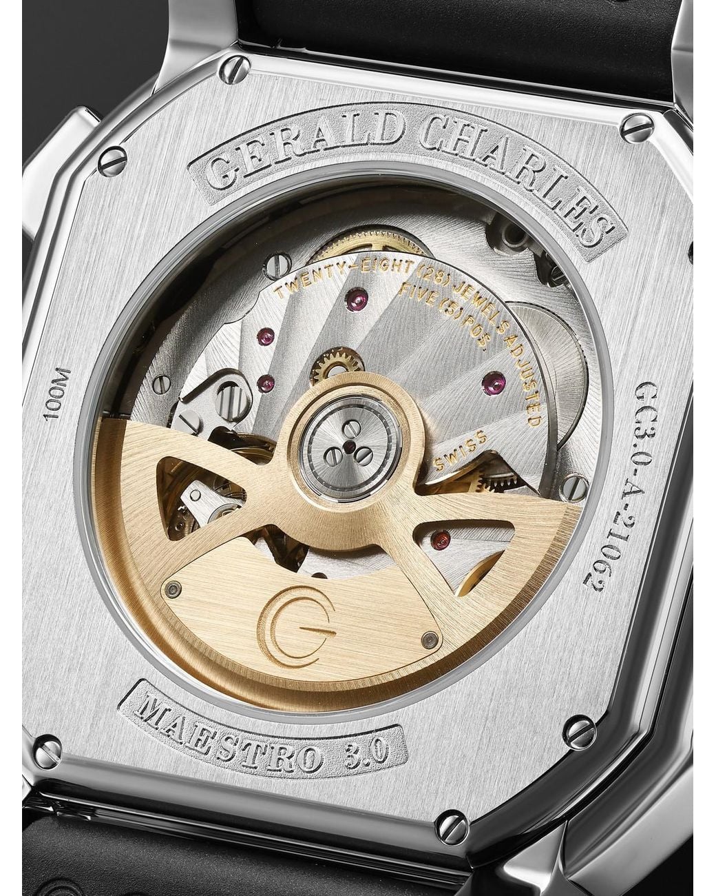 Gerald Charles Black Maestro 3.0 Automatic Chronograph Stainless Steel Watch, Ref. Gc3.0-A-00 for men