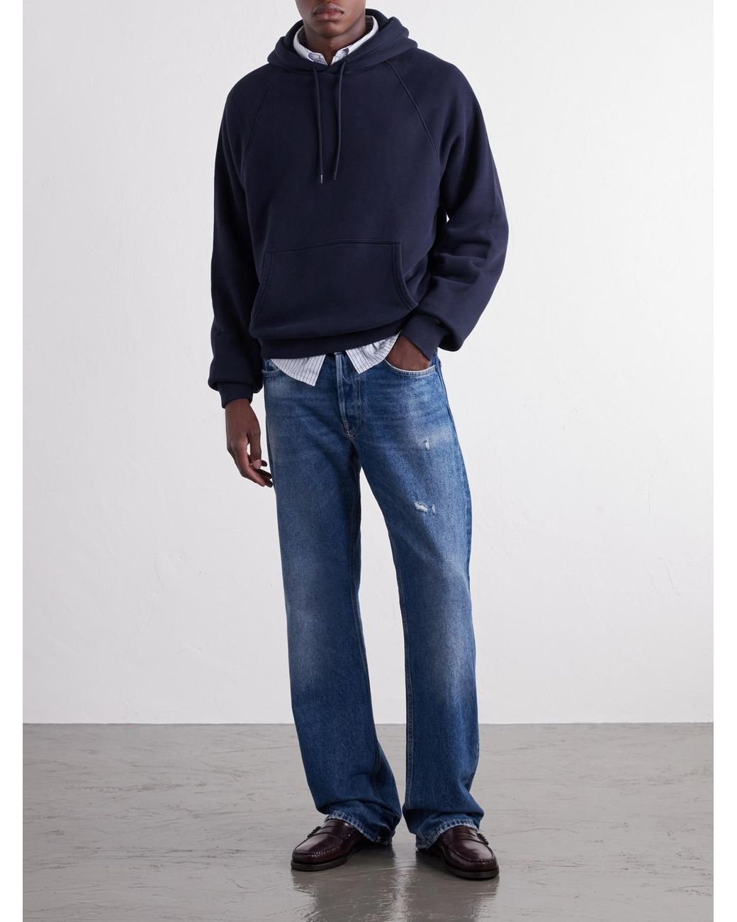 A.P.C. Blue Thimothe Cotton-Jersey Hoodie for men