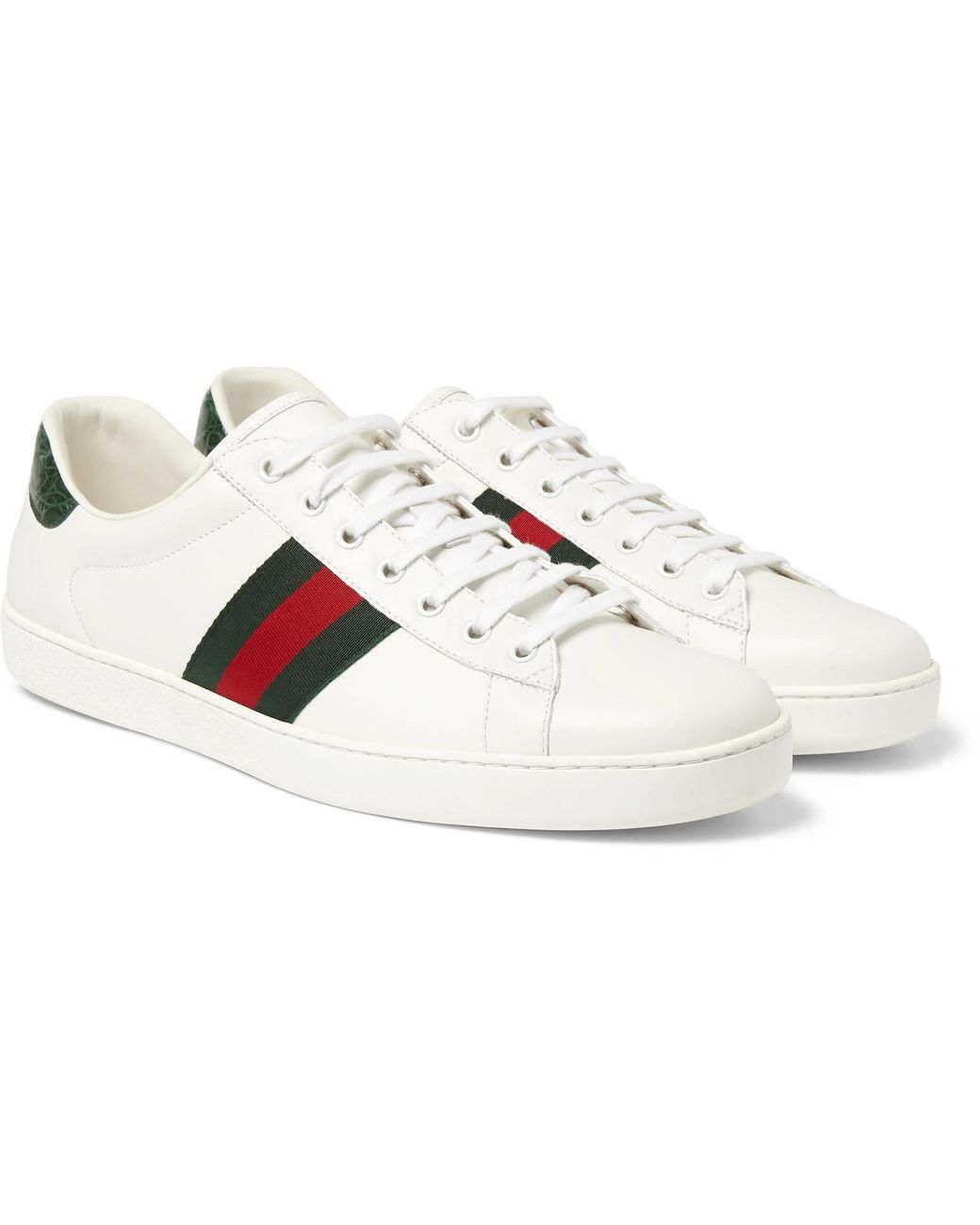 gucci ace croc leather heel