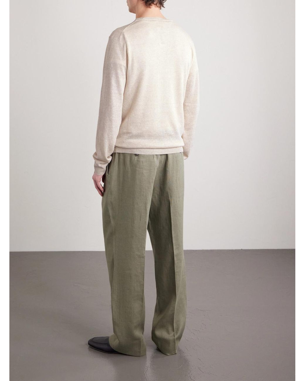 Mr P. White Linen And Cotton-blend Sweater for men