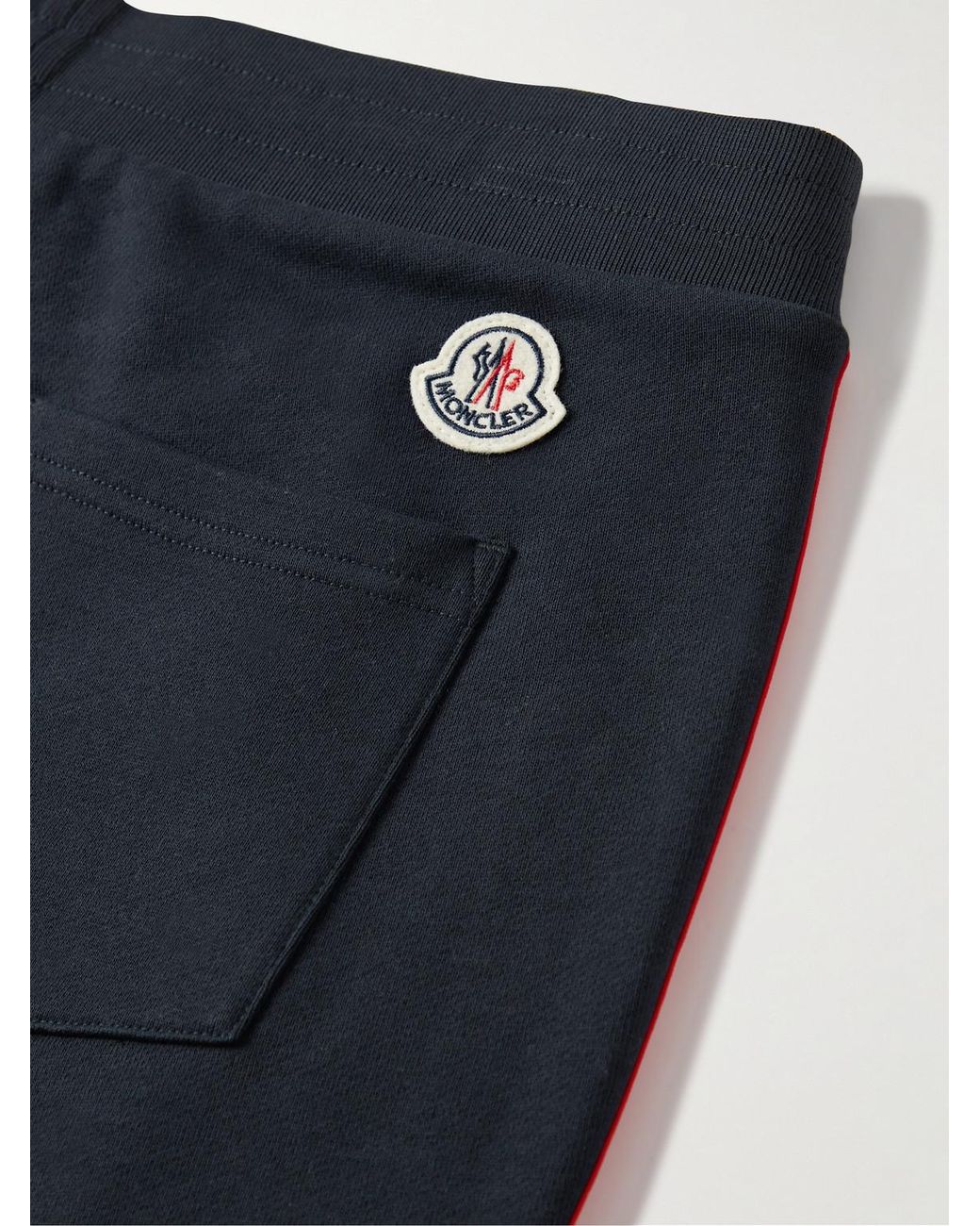 Moncler Blue Tapered Striped Cotton-Jersey Sweatpants for men