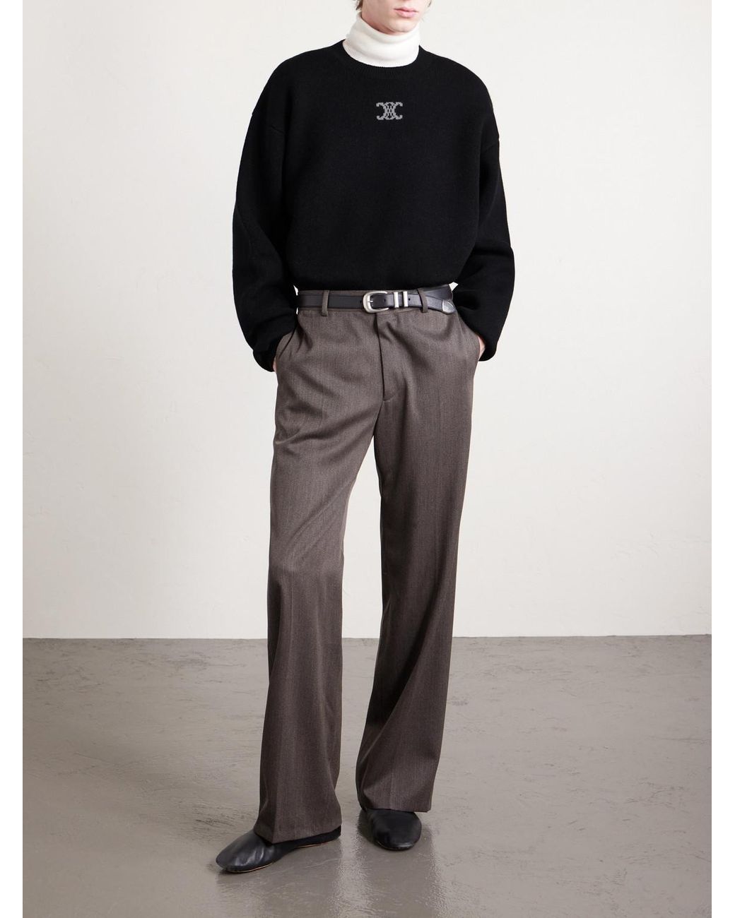 Cashmere-Blend Sweater di Céline in Black da Uomo