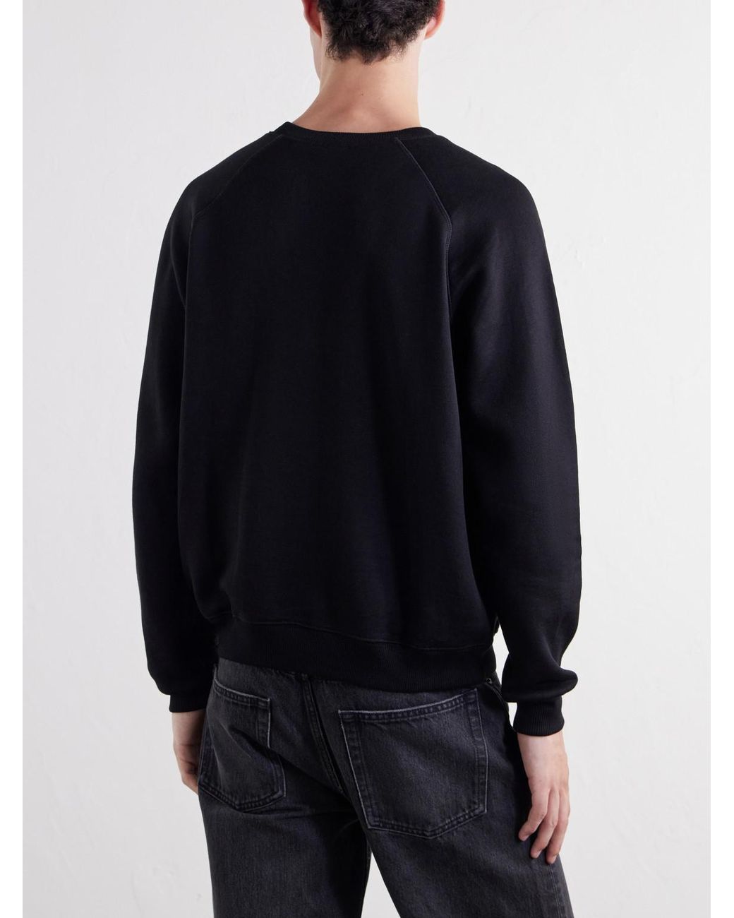 Totême Blue Cotton And Silk-Blend Jersey Sweater for men