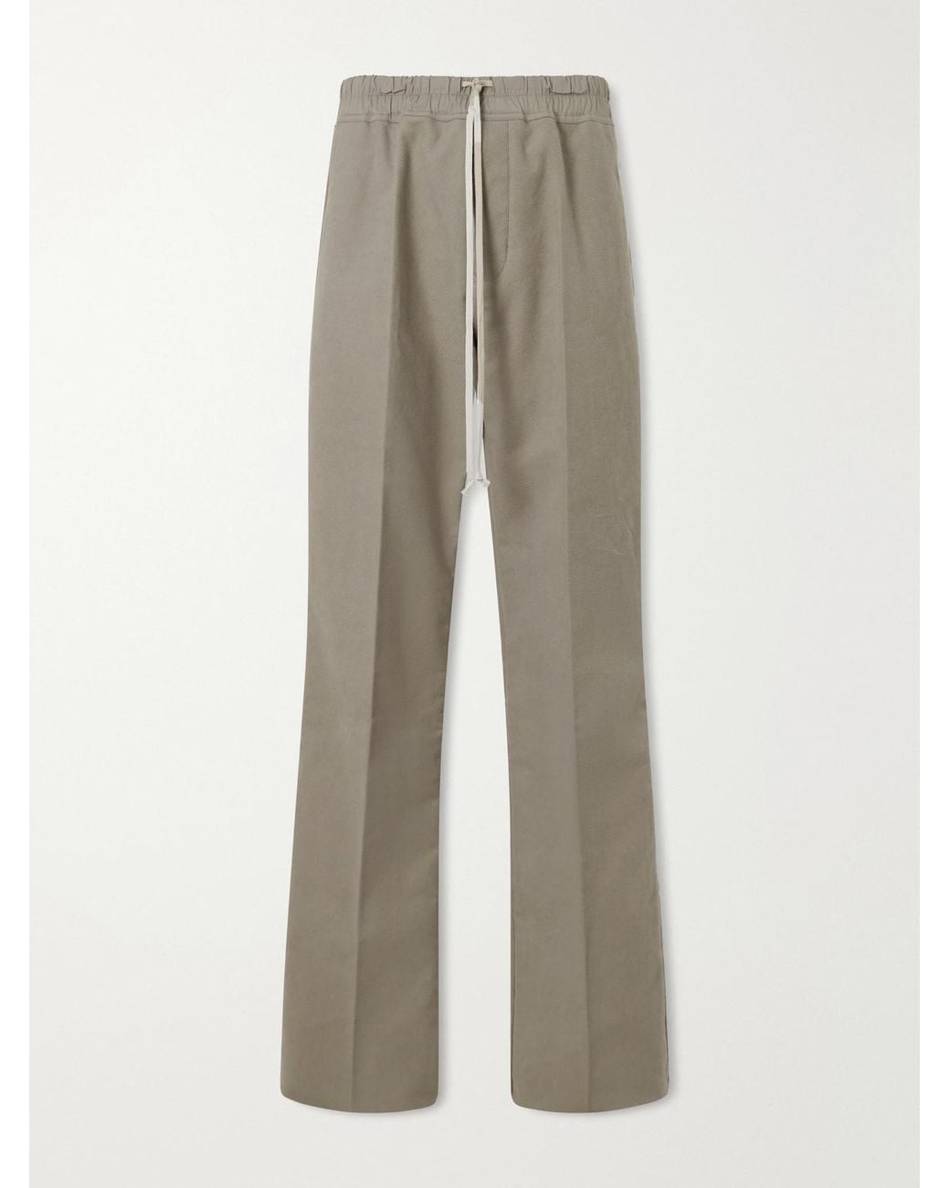 Rick Owens Natural Dietrich Straight-leg Cotton-twill Drawstring Trousers for men