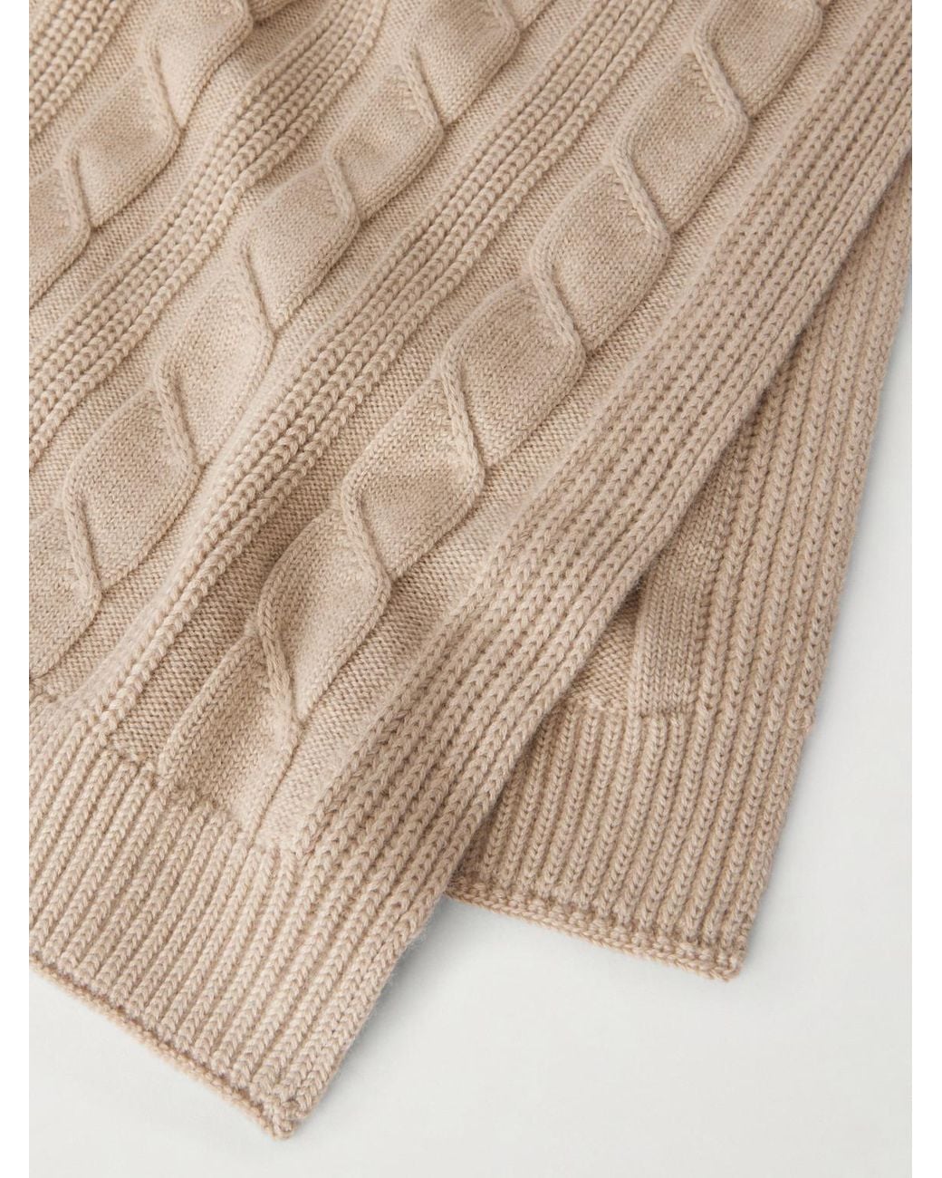 Zegna Natural Cable-Knit Cashmere Scarf for men