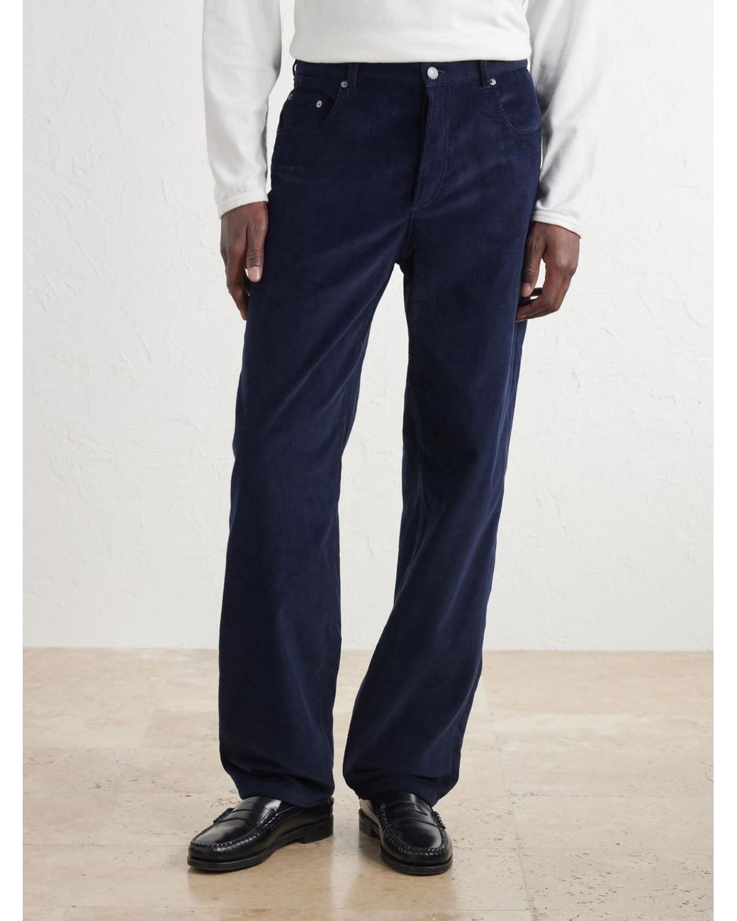 A.P.C. Blue Fairfax Straight-Leg Corduroy Jeans for men