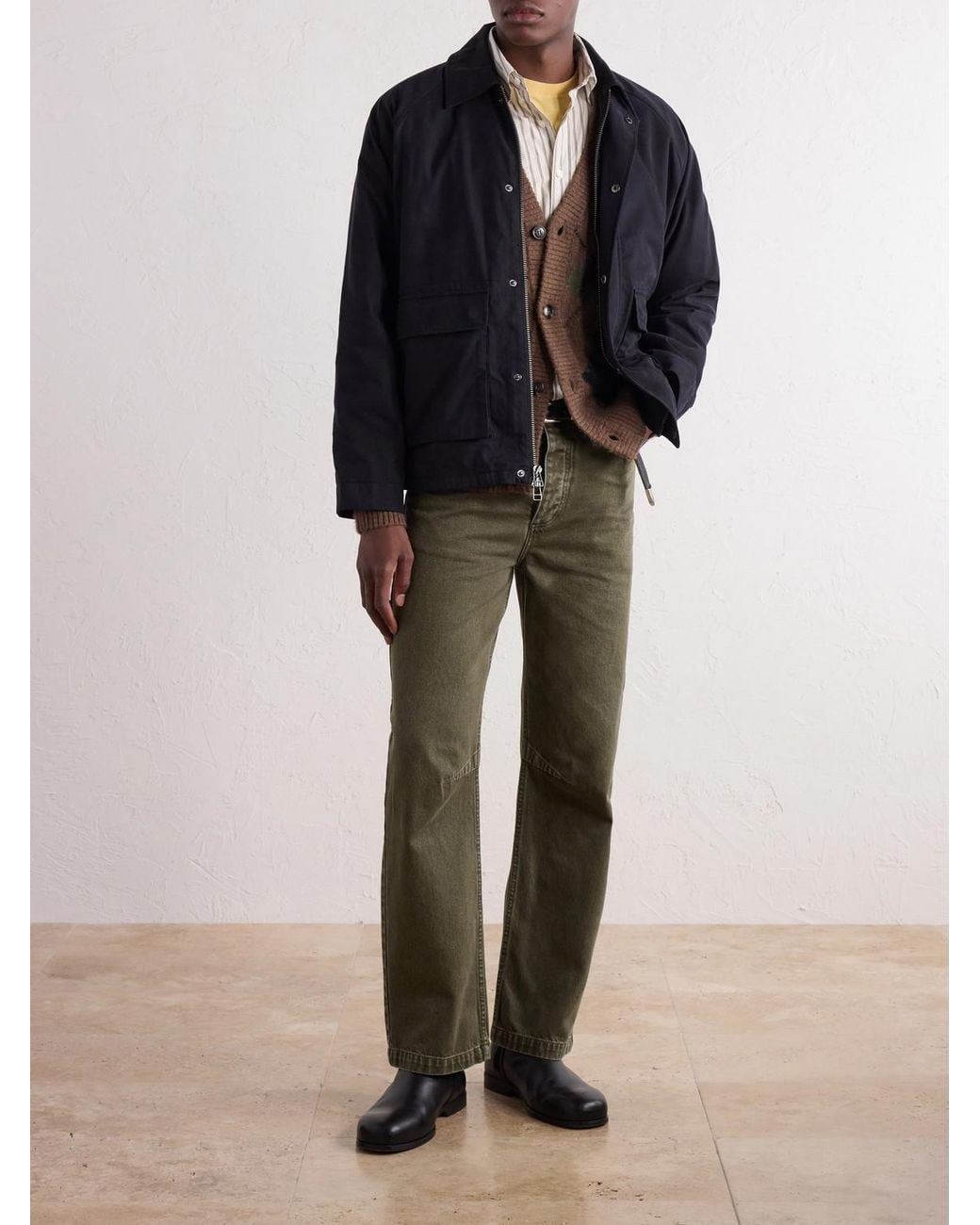 Corridor NYC Blue Waxed Cotton-Blend Canvas Jacket for men