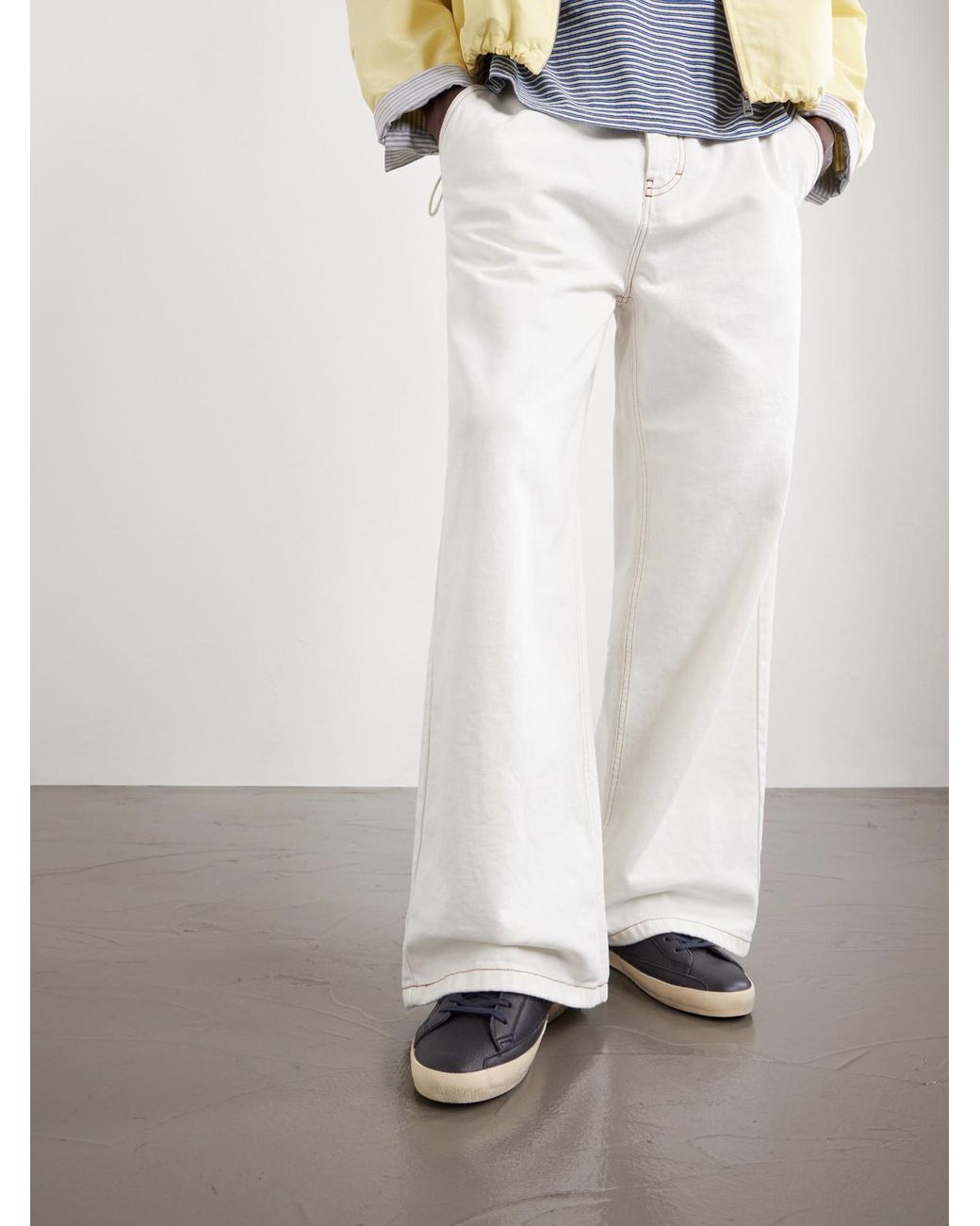 Golden Goose Deluxe Brand Blue Super-Star Distressed Full-Grain Leather Sneakers for men