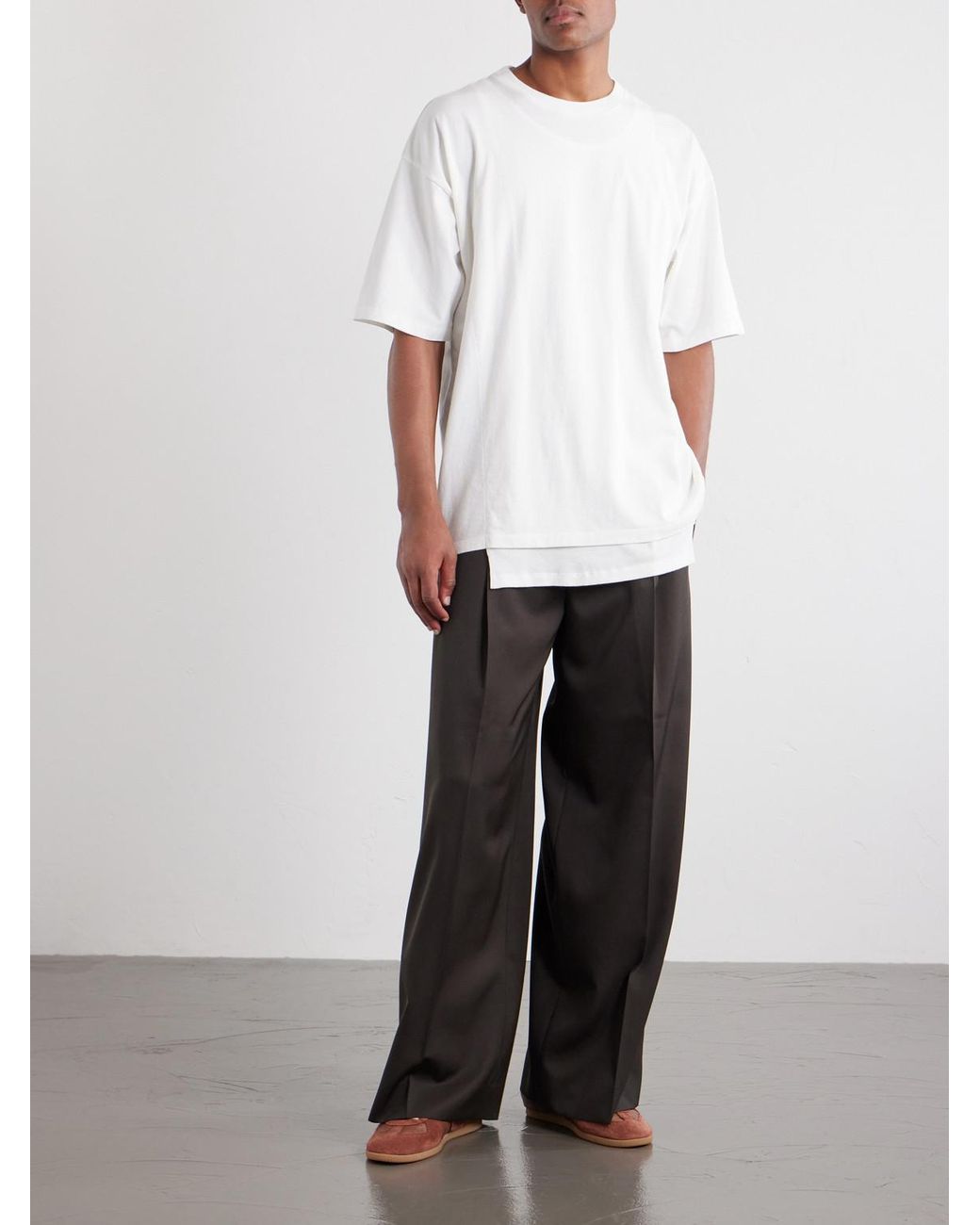 Maison Margiela White Layered Cotton-Jersey T-Shirt for men