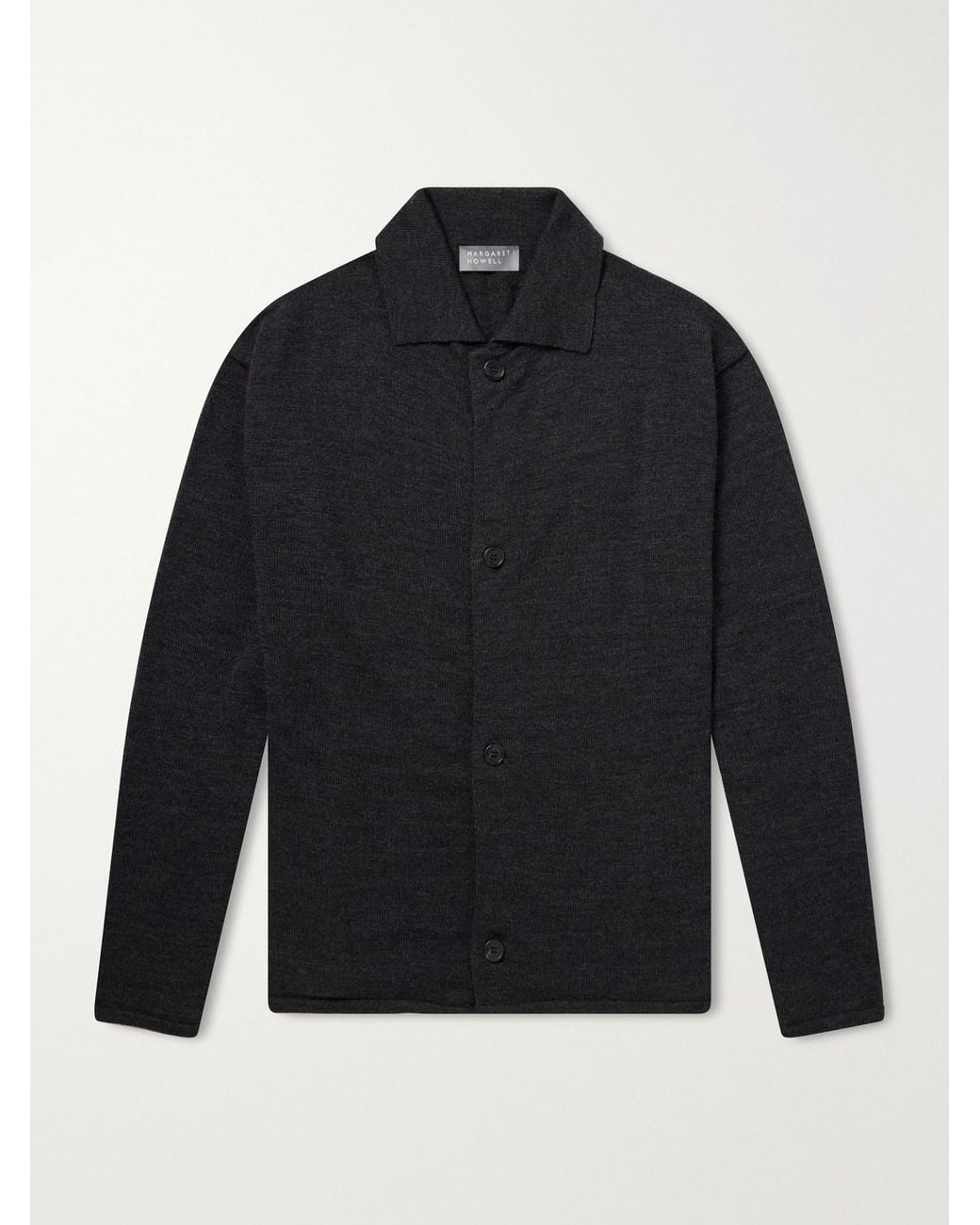 Margaret Howell Blue Merino Wool Cardigan for men
