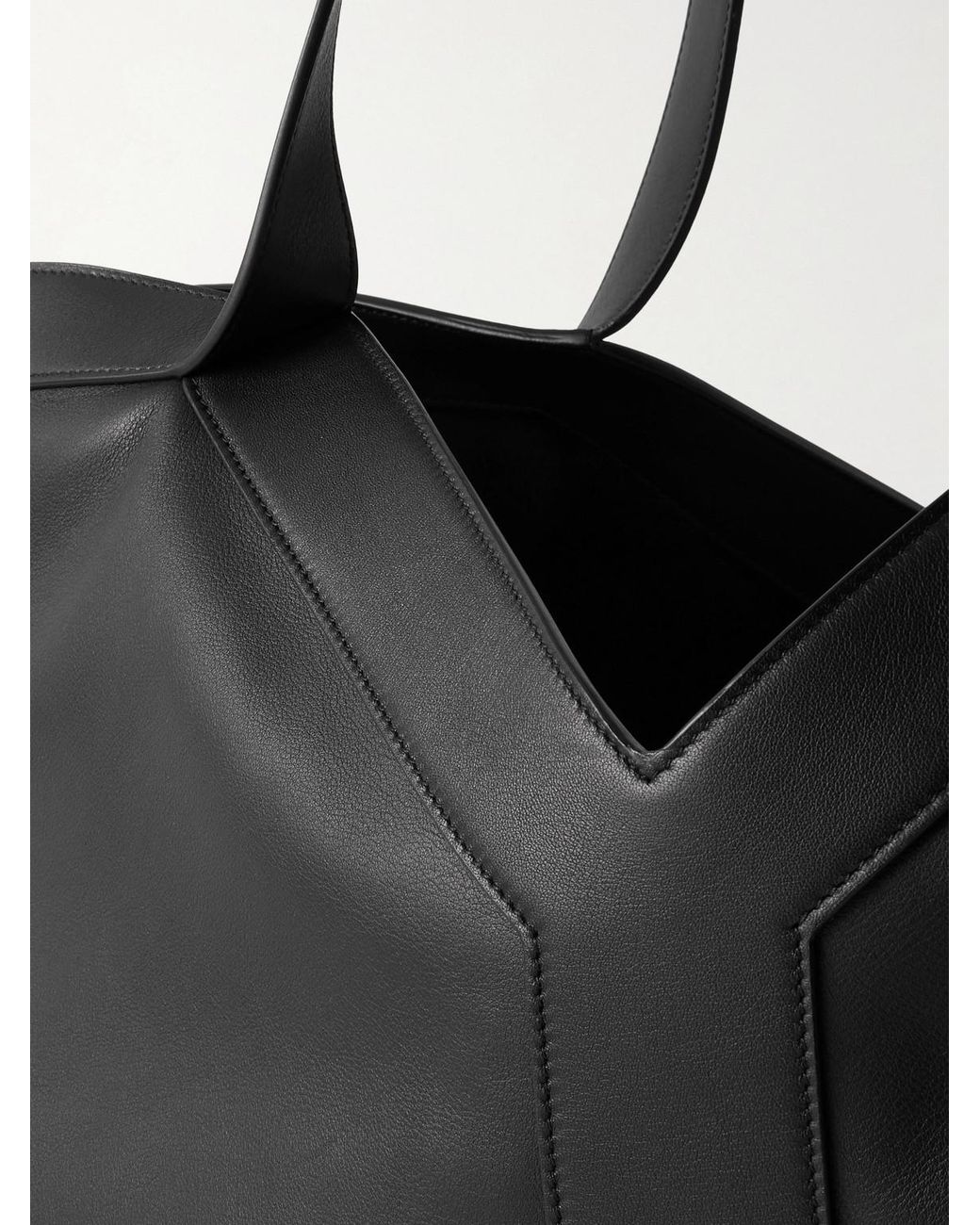 Marais Leather Tote Bag di Saint Laurent in Black da Uomo