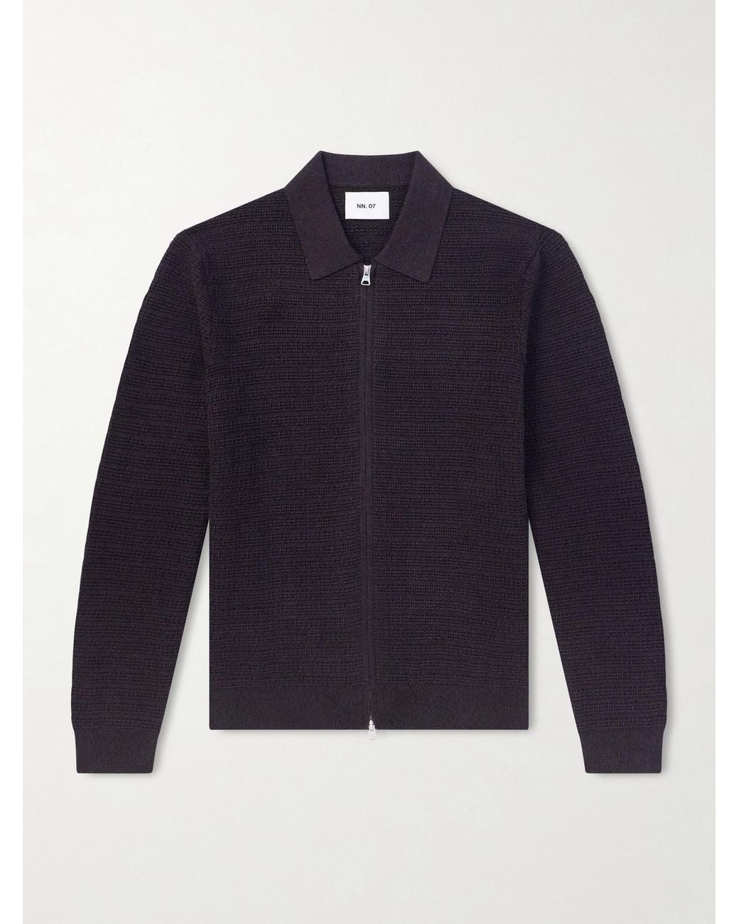 NN07 Blue Gustav 60016 Organic Cotton Zip-up Cardigan for men