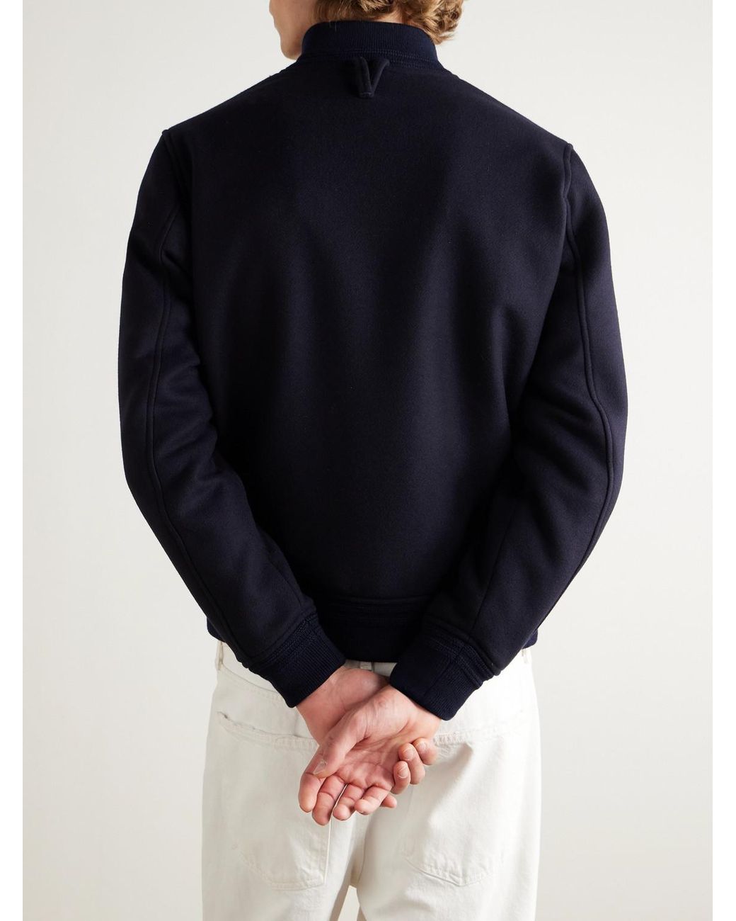 Valstar Blue Virgin Wool Bomber Jacket for men