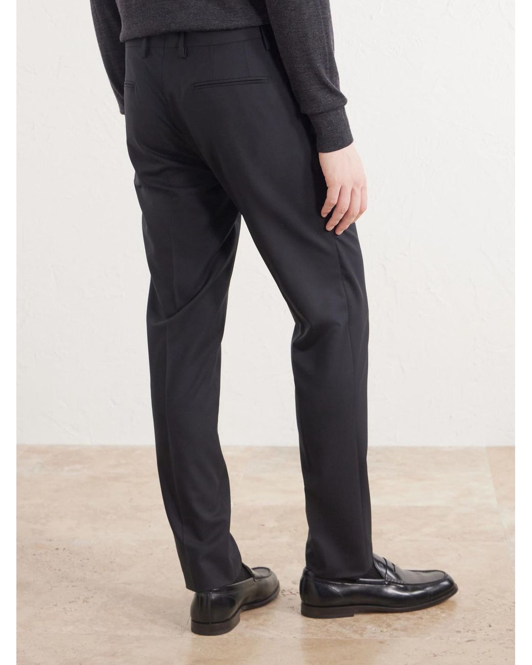 Boglioli Blue Straight-Leg Wool Suit Trousers for men