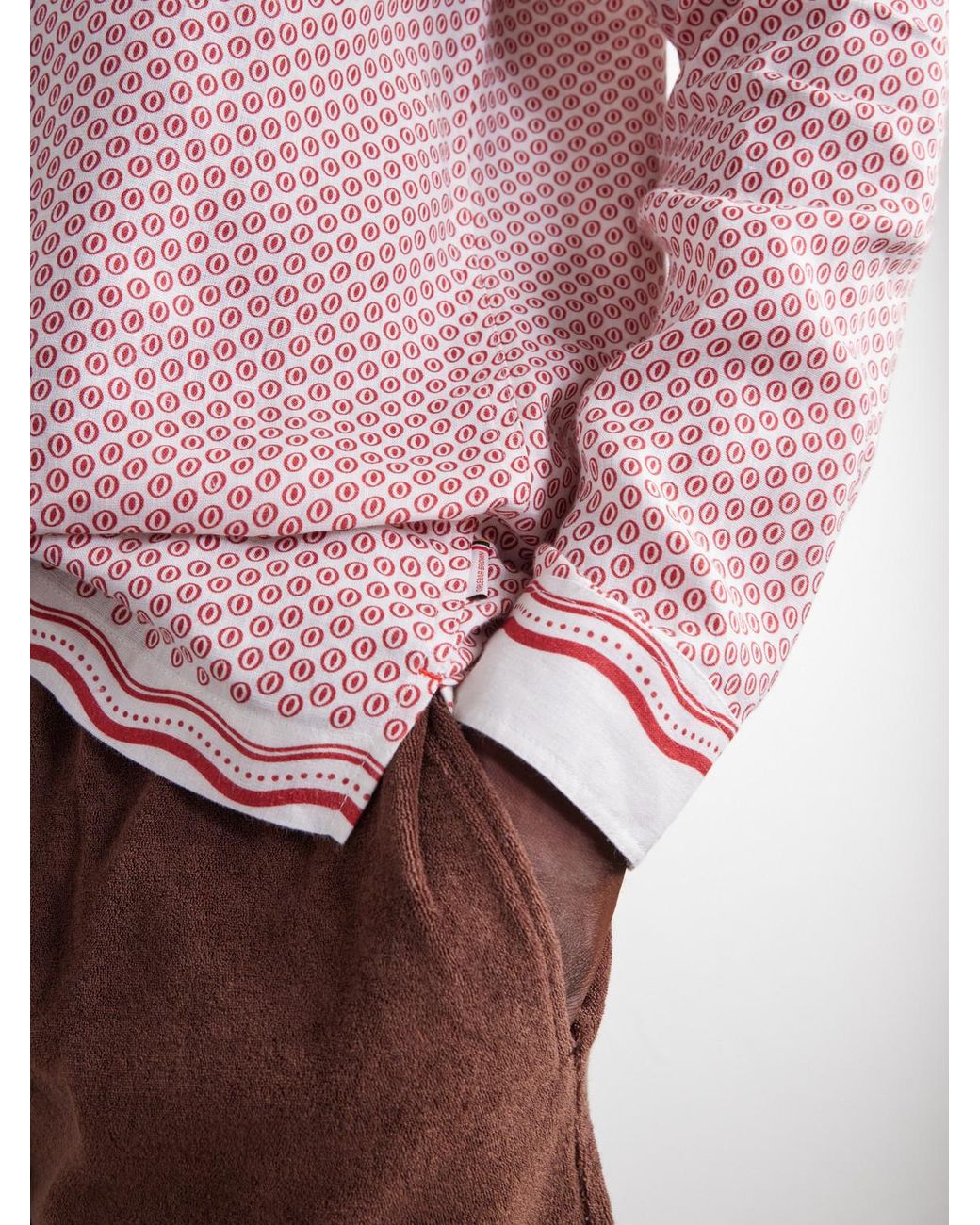 Orlebar Brown Pink Ridley Printed Linen Shirt for men