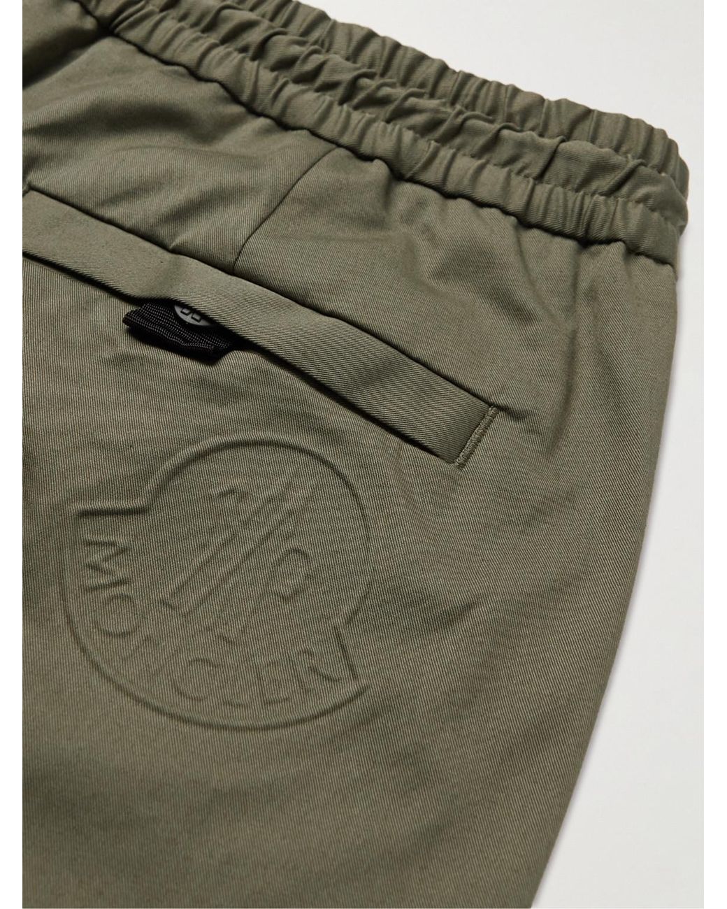 Moncler Green Straight-Leg Cotton-Blend Gabardine Shorts for men