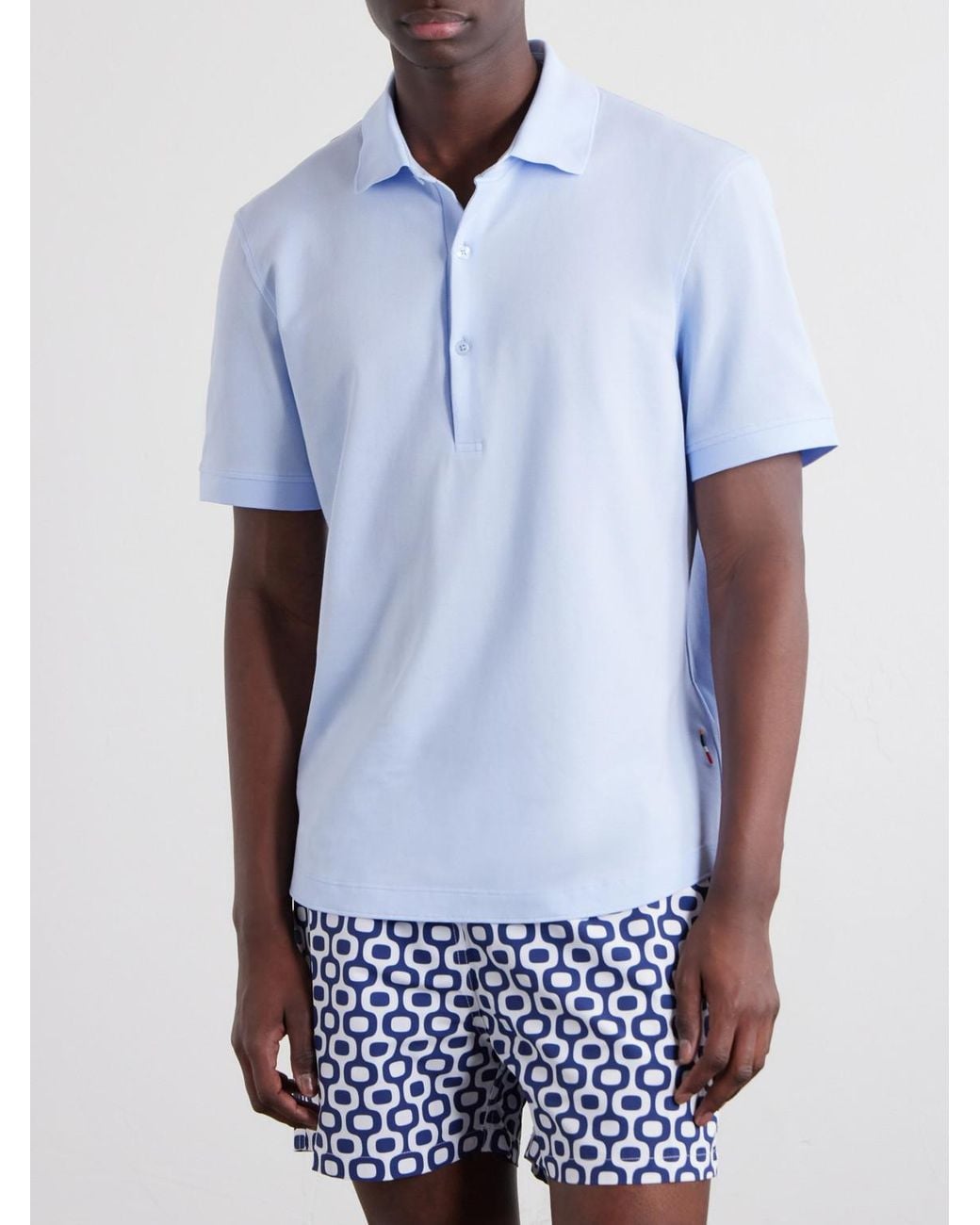 Orlebar Brown White Bruno Cotton-Piqué Polo Shirt for men