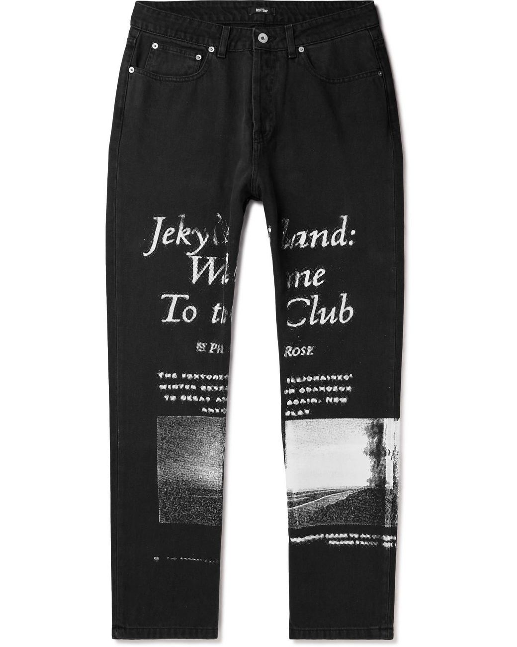 Msftsrep Straight-leg Printed Jeans in Black for Men | Lyst