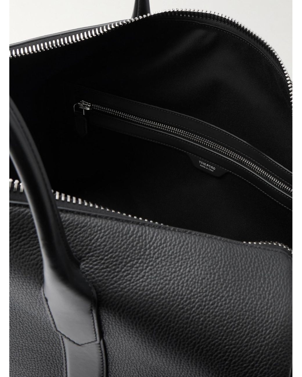 Tom Ford Black Full-grain Leather Duffle Bag for men