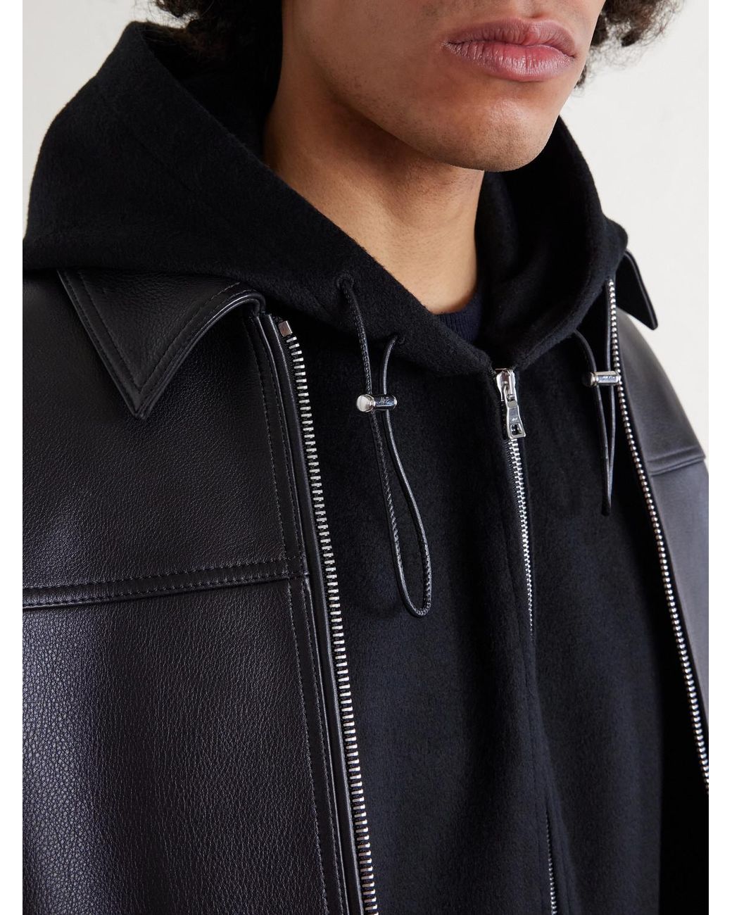 Mr P. Black Double-faced Wool And Cashmere-blend Hooded Jacket for men