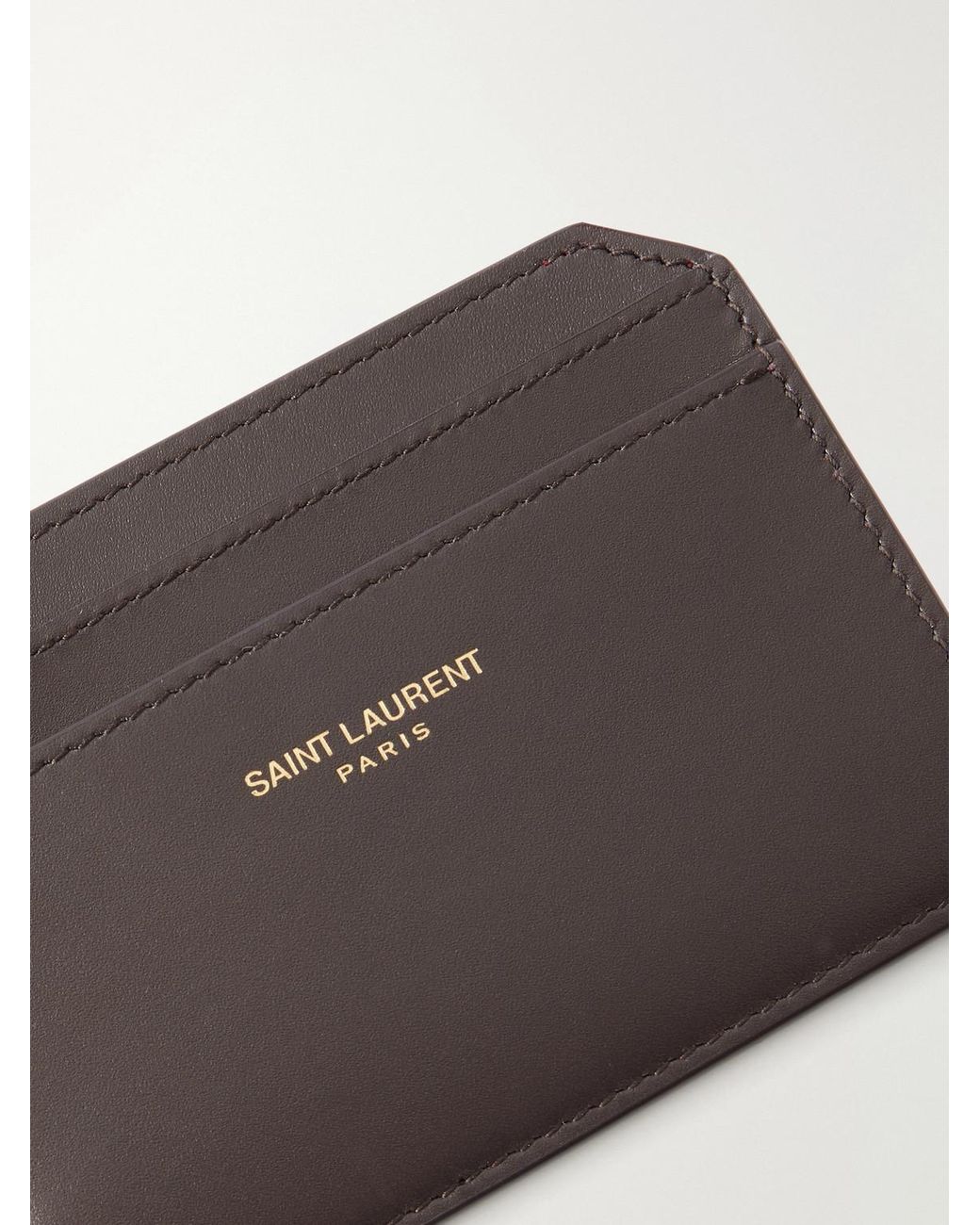 Saint Laurent Brown Leather Cardoholder for men