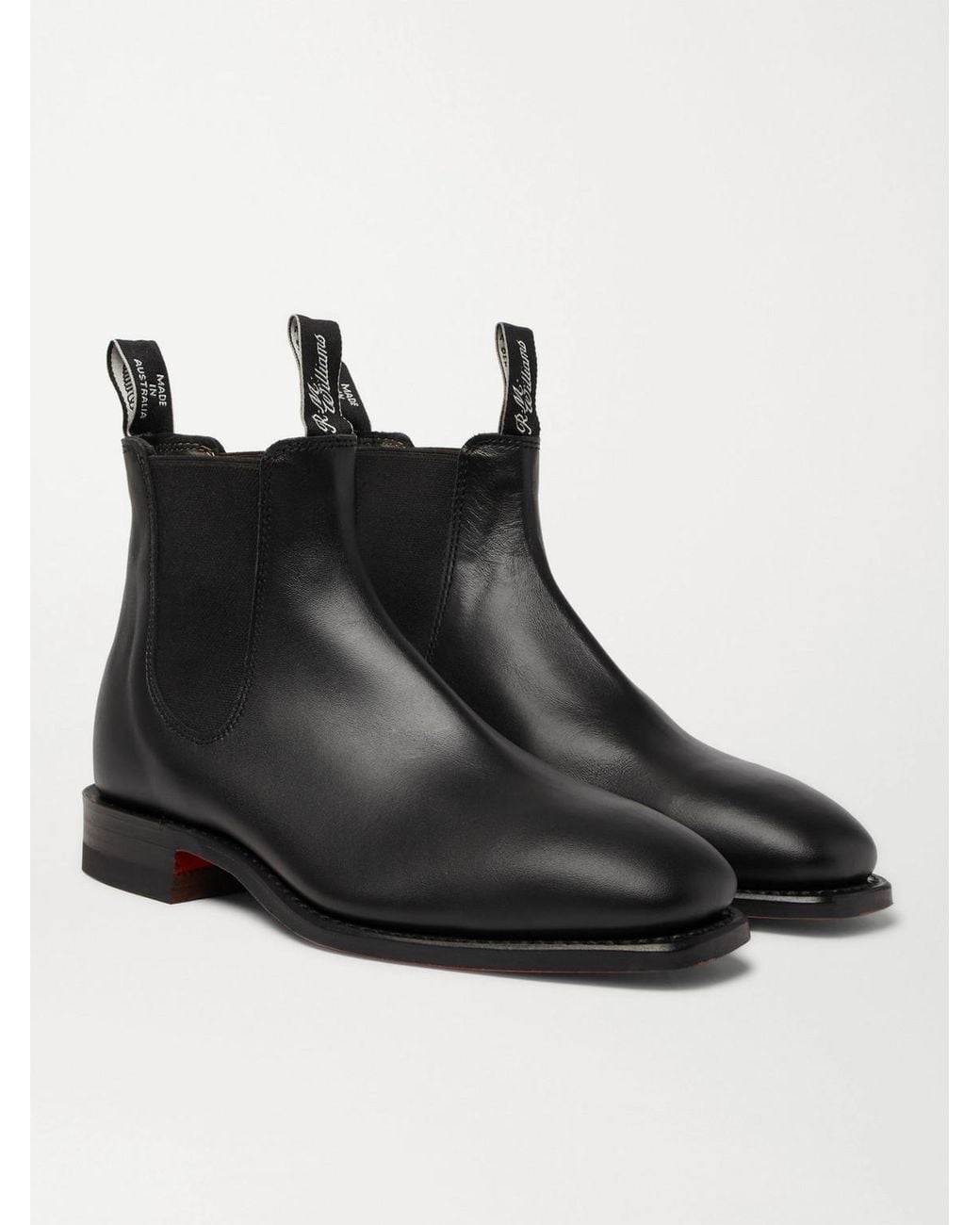 R.M.Williams Black Heritage Craftsman Leather Chelsea Boots for men
