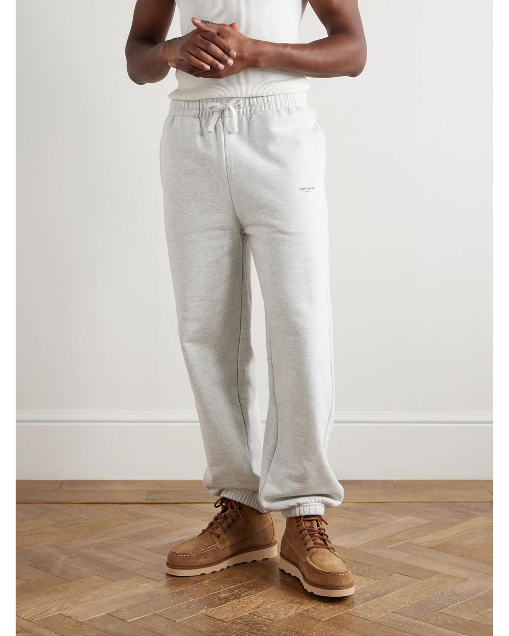 Aimé Leon Dore White Straight-Leg Logo-Print Cotton-Jersey Sweatpants for men