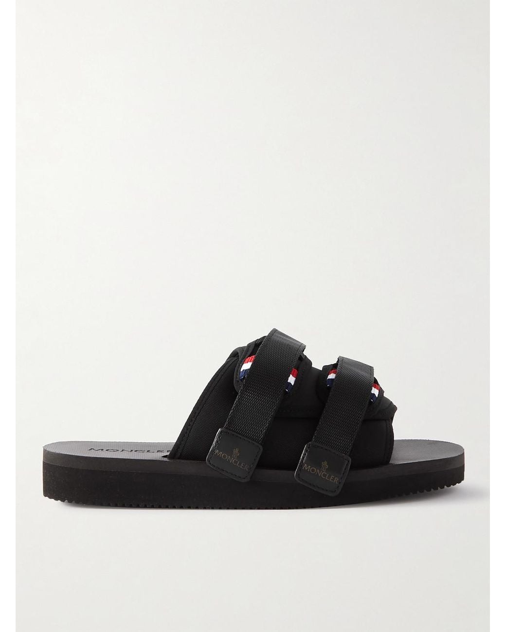 Moncler Black Slideworks Canvas Slide for men