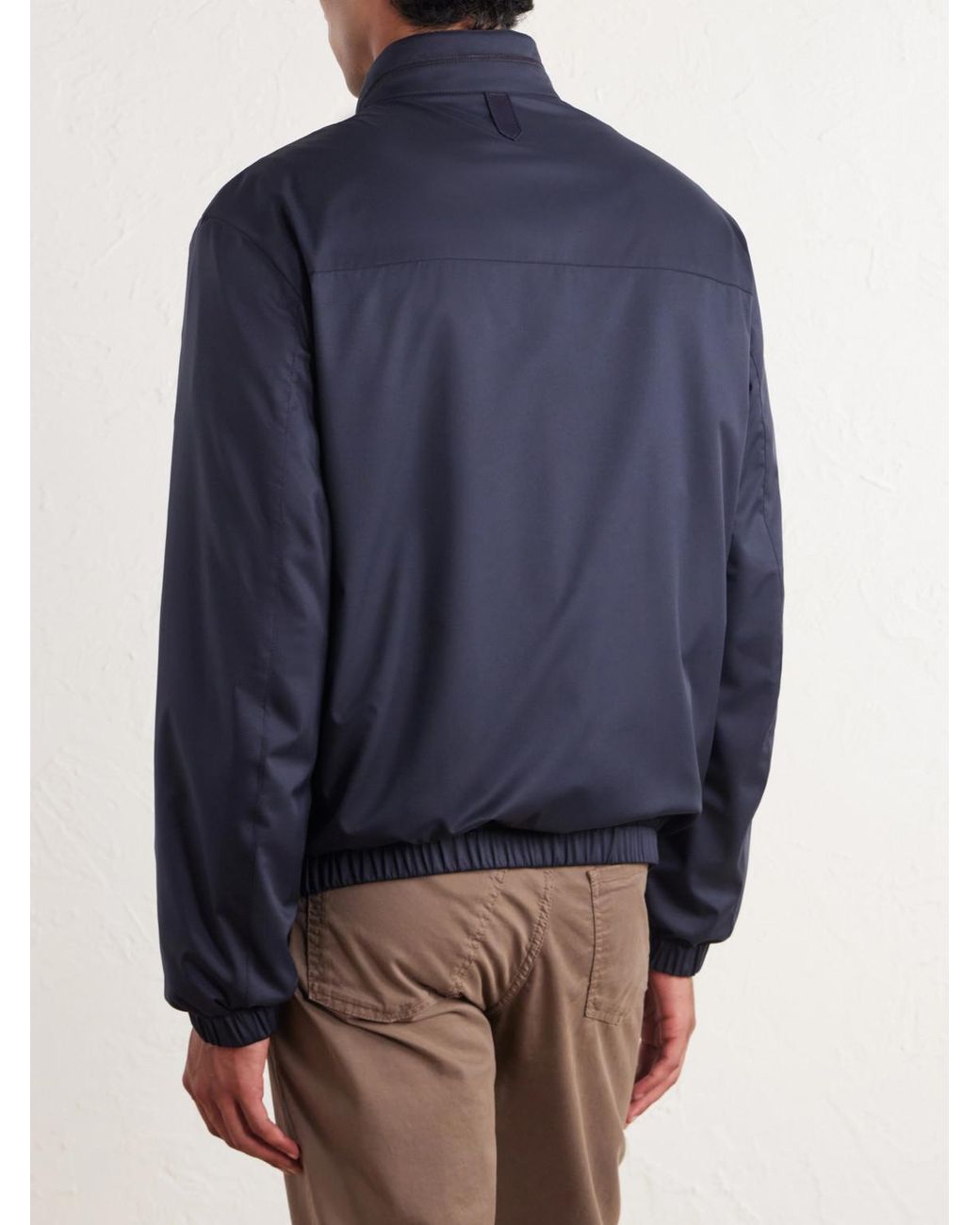 Canali Blue Reversible Shell Bomber Jacket for men