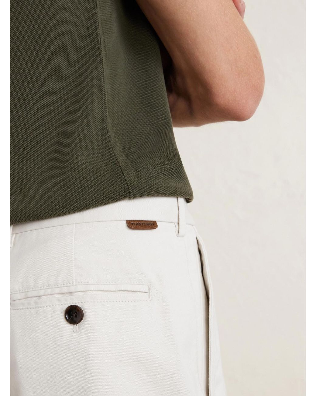 Tom Ford White Straight-leg Brushed Cotton-drill Shorts for men