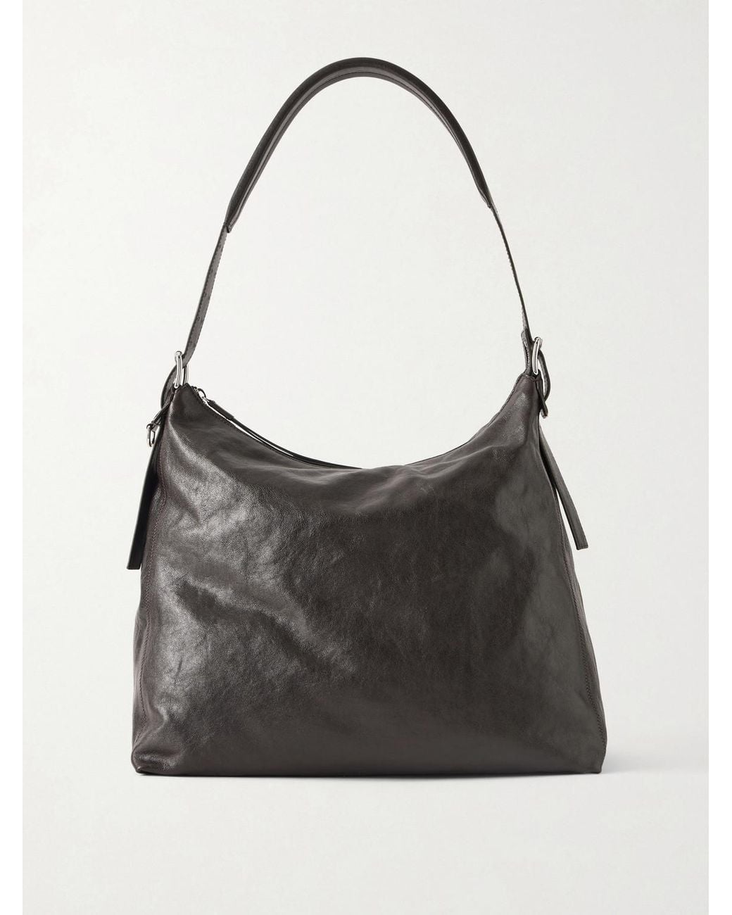 Lemaire Black Belted Leather Tote Bag for men