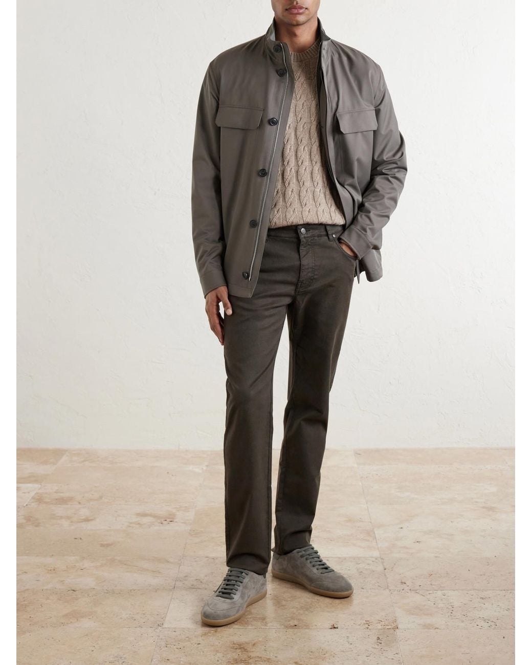 Zegna Gray Shell Jacket for men