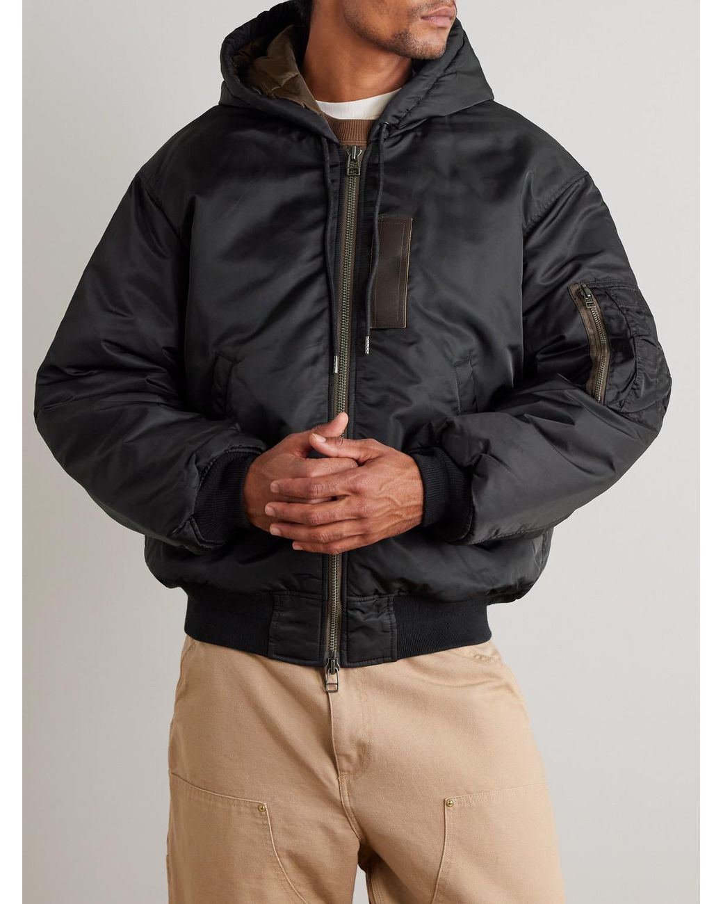 FRIZMWORKS Active MA-1 Padded Shell Hooded Jacket in Black für Herren