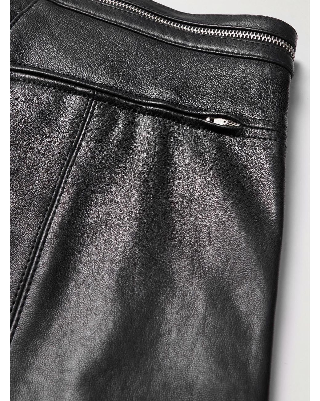 Moncler Genius Black Alyx Straight-Leg Panelled Zip-Embellished Leather Trousers for men