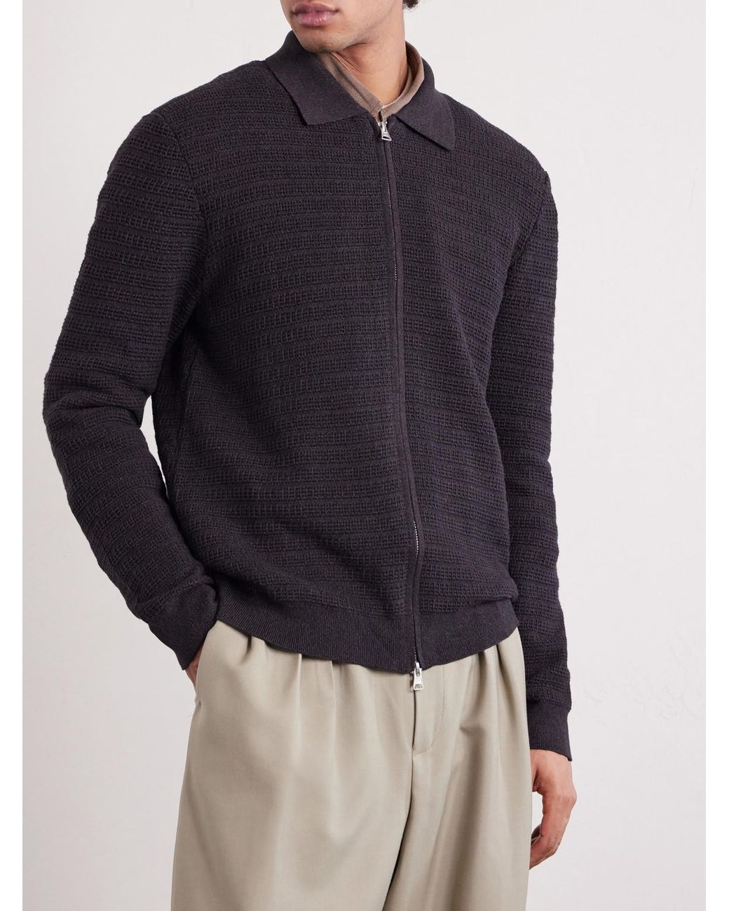 NN07 Blue Gustav 60016 Organic Cotton Zip-up Cardigan for men