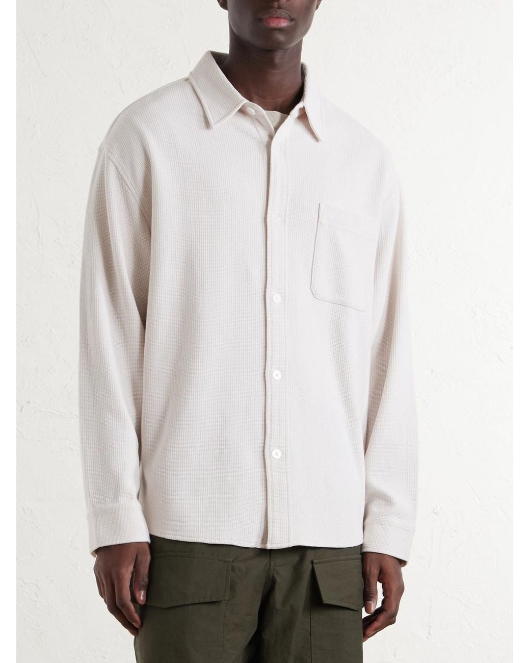 FRAME Natural Waffle-knit Cotton Shirt for men