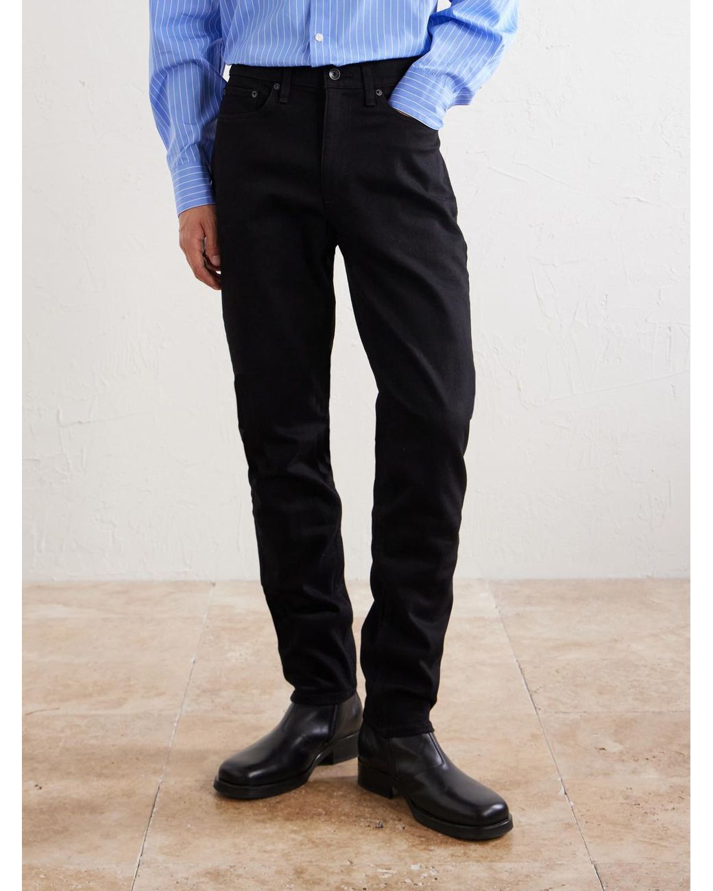 Rag & Bone Black Fit 2 Authentic Stretch Straight-Leg Jeans for men