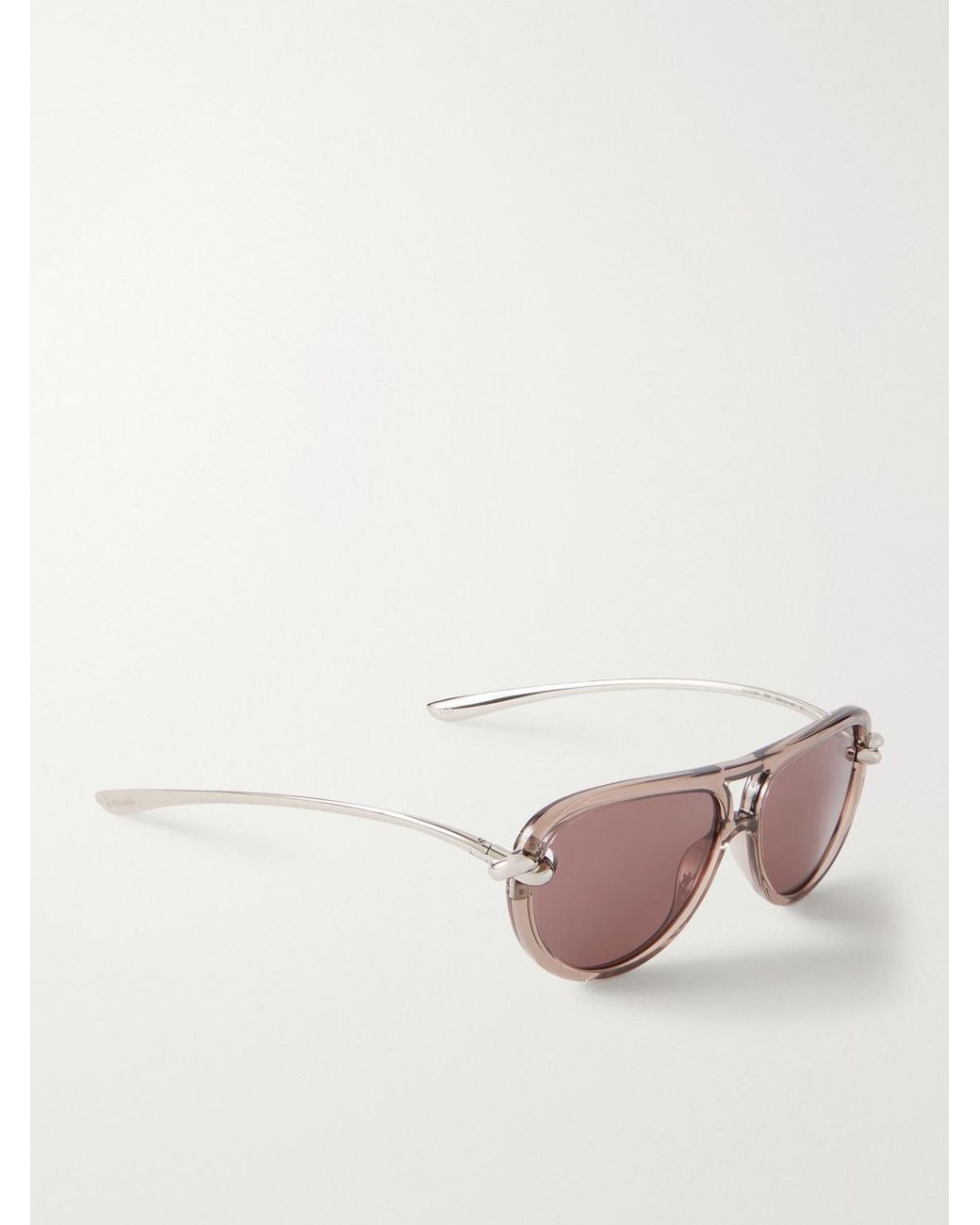 Bottega Veneta Pink New Knot Aviator-Style-Tone Sunglasses for men