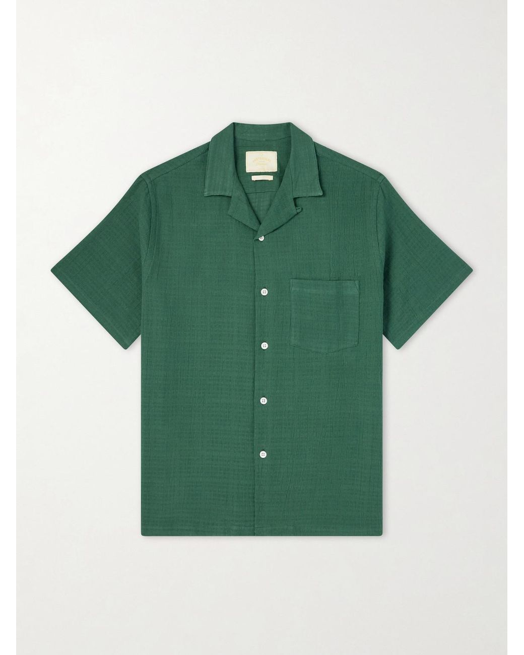 Portuguese Flannel Green Organic Cotton Shirt for men
