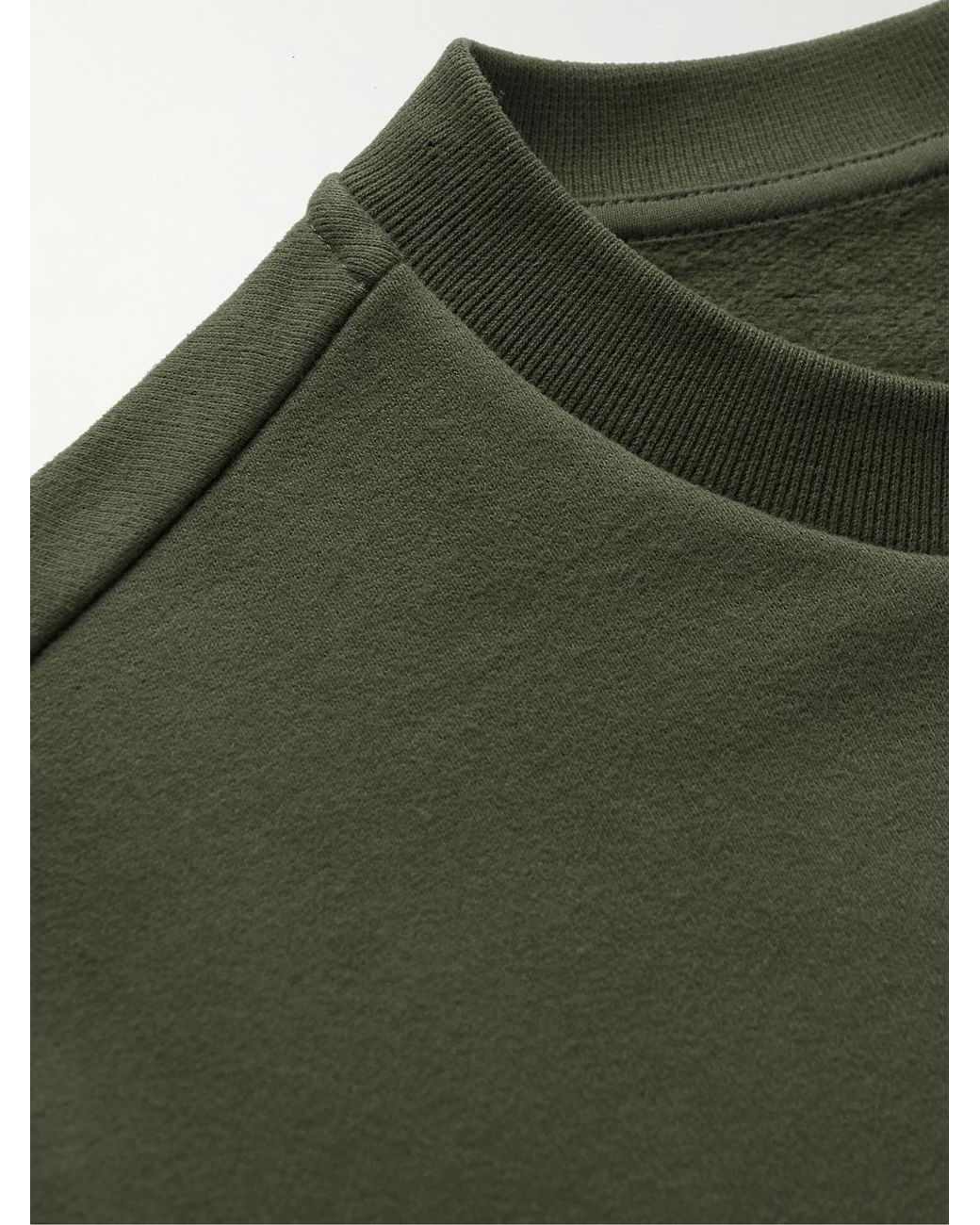 Moncler Green Logo-Appliquéd Printed Cotton-Jersey Sweatshirt for men